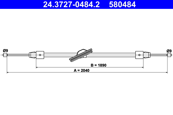 Handremkabel ATE 24.3727-0484.2