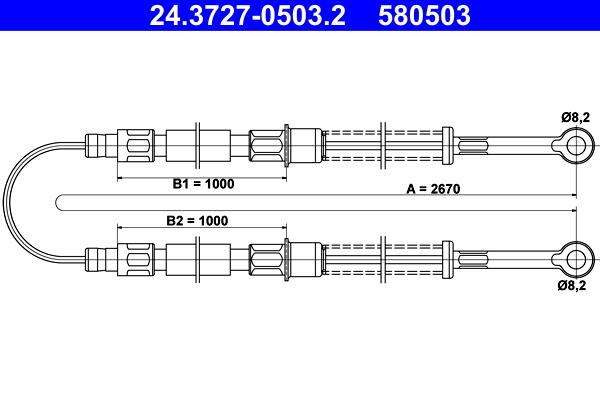 Handremkabel ATE 24.3727-0503.2