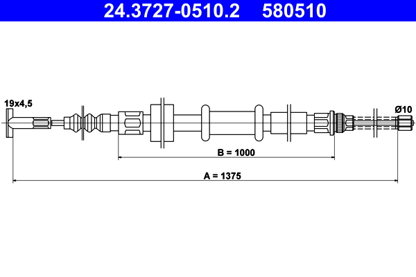 Handremkabel ATE 24.3727-0510.2