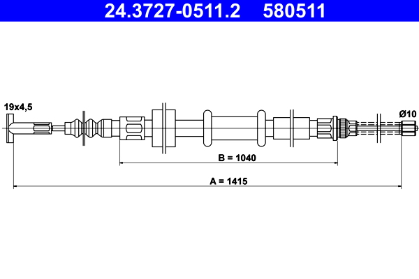 Handremkabel ATE 24.3727-0511.2