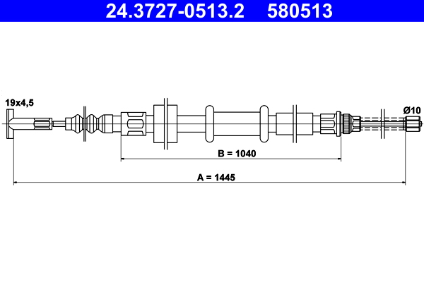 Handremkabel ATE 24.3727-0513.2