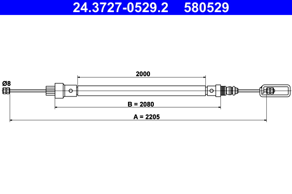 Handremkabel ATE 24.3727-0529.2