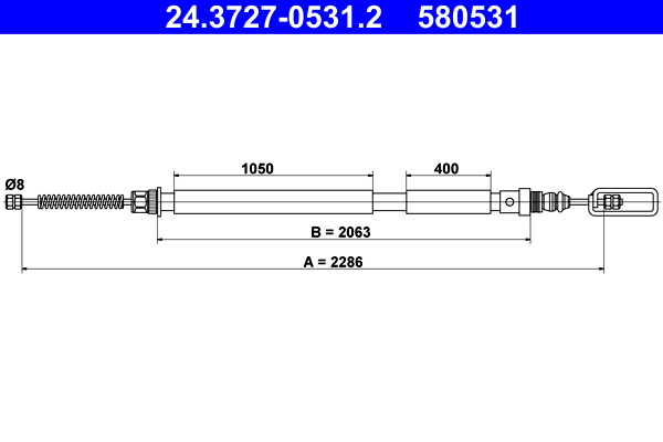 Handremkabel ATE 24.3727-0531.2