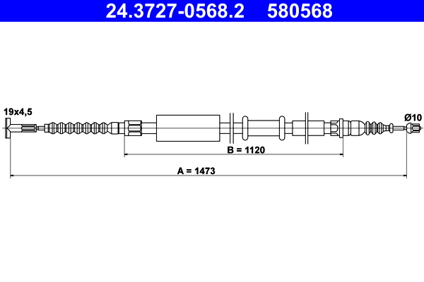 Handremkabel ATE 24.3727-0568.2