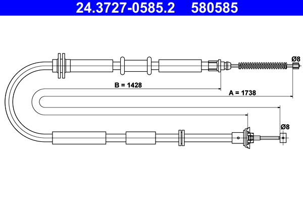 ATE Handremkabel 24.3727-0585.2