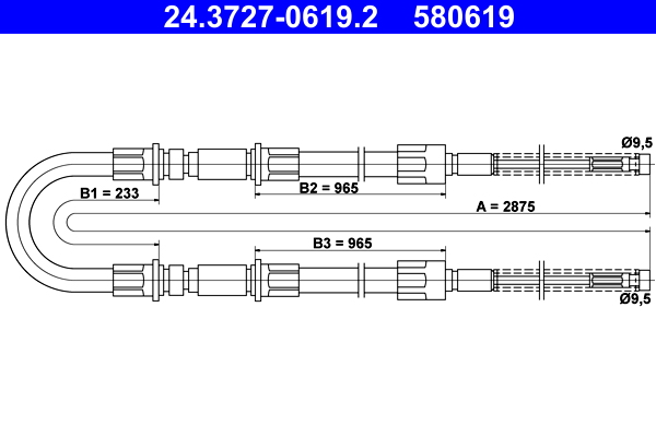 Handremkabel ATE 24.3727-0619.2