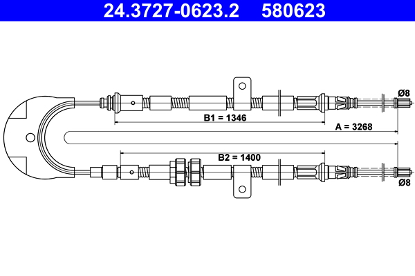 Handremkabel ATE 24.3727-0623.2