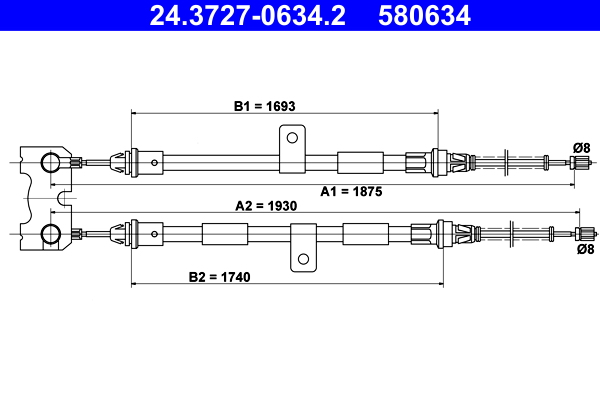 Handremkabel ATE 24.3727-0634.2