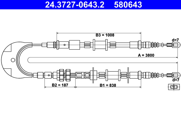 Handremkabel ATE 24.3727-0643.2