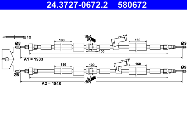 Handremkabel ATE 24.3727-0672.2