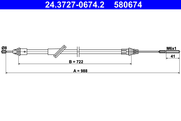 Handremkabel ATE 24.3727-0674.2