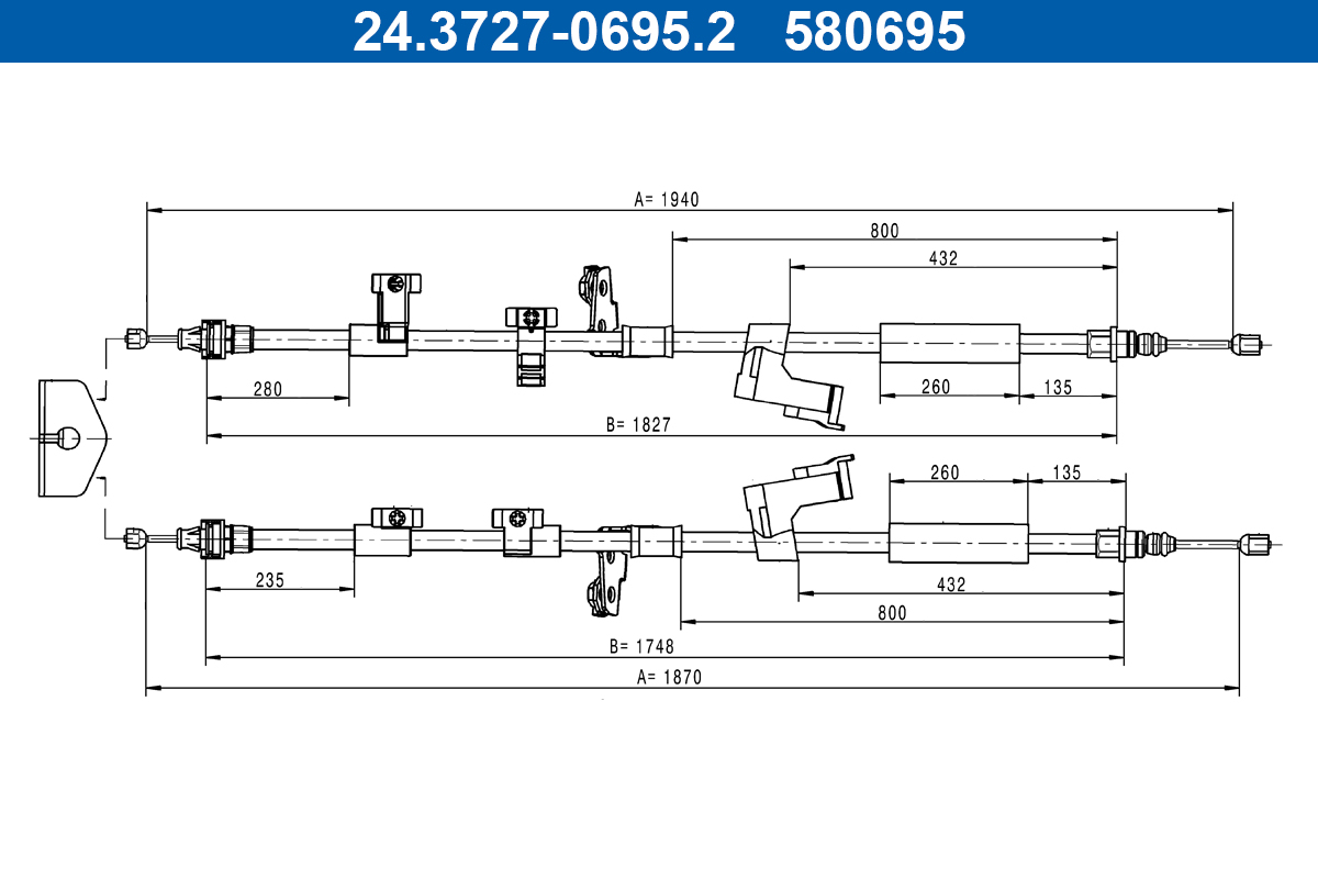 Handremkabel ATE 24.3727-0695.2