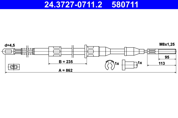 Handremkabel ATE 24.3727-0711.2