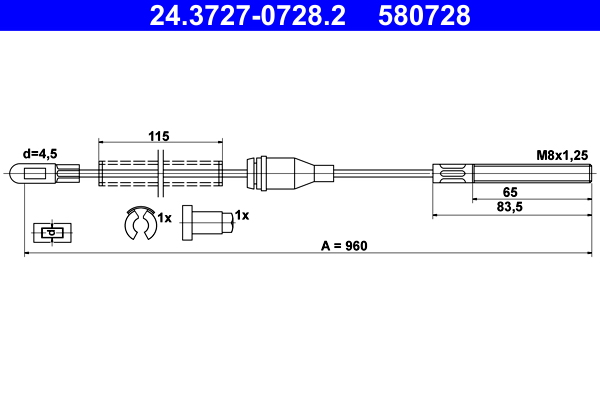 Handremkabel ATE 24.3727-0728.2