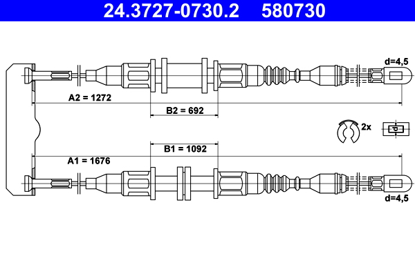 Handremkabel ATE 24.3727-0730.2