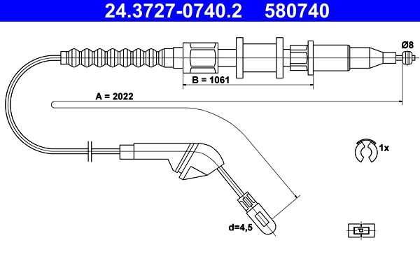 Handremkabel ATE 24.3727-0740.2