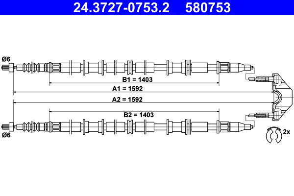 Handremkabel ATE 24.3727-0753.2