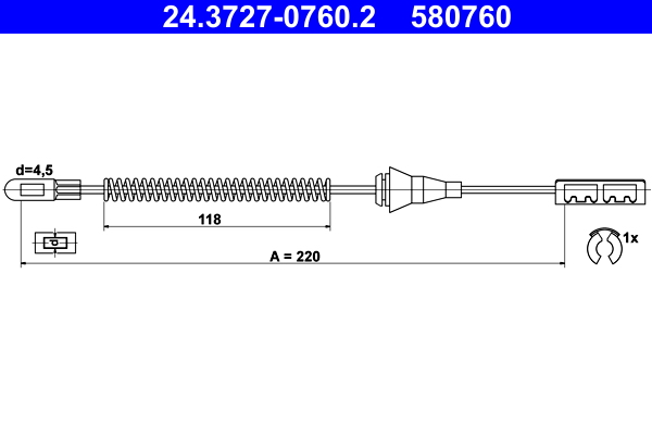 Handremkabel ATE 24.3727-0760.2