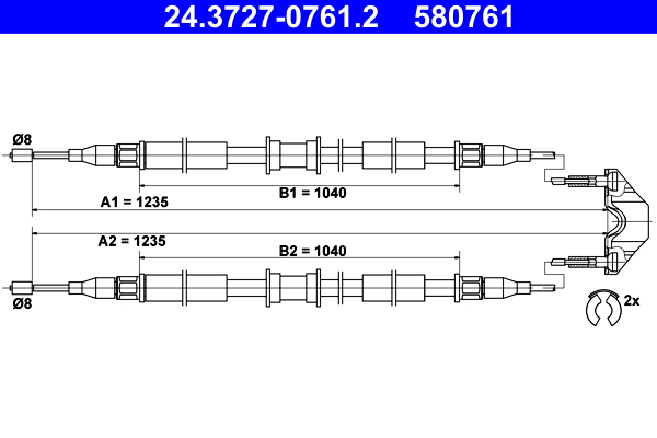 Handremkabel ATE 24.3727-0761.2