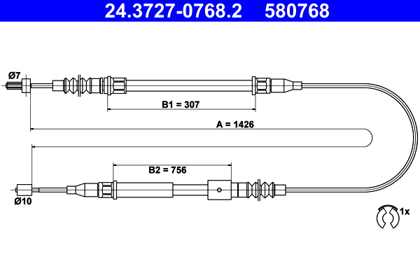 Handremkabel ATE 24.3727-0768.2