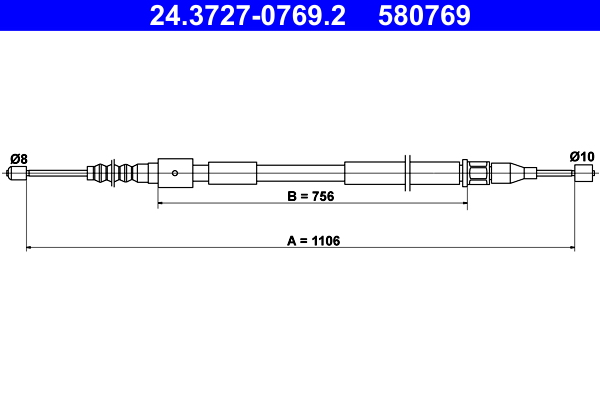 Handremkabel ATE 24.3727-0769.2