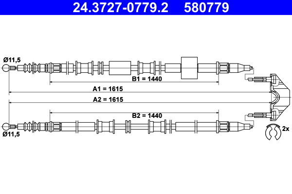 Handremkabel ATE 24.3727-0779.2