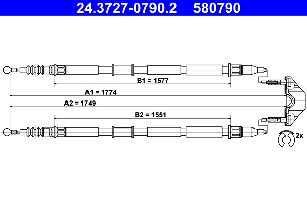 Handremkabel ATE 24.3727-0790.2