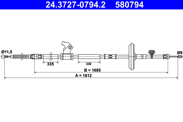 Handremkabel ATE 24.3727-0794.2