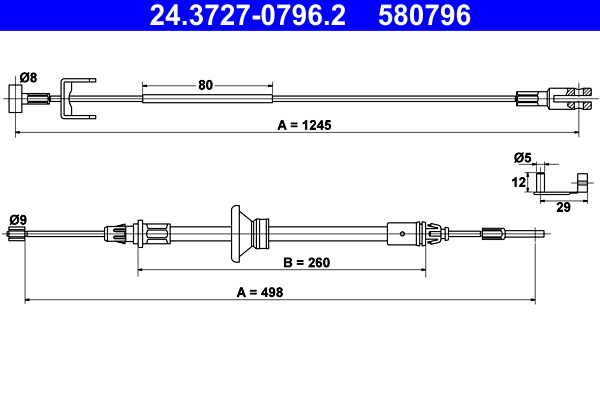 Handremkabel ATE 24.3727-0796.2