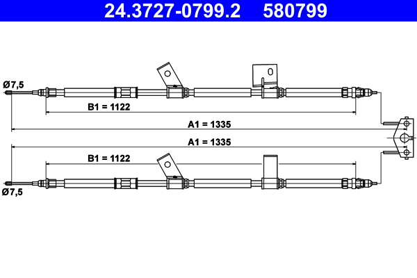 Handremkabel ATE 24.3727-0799.2