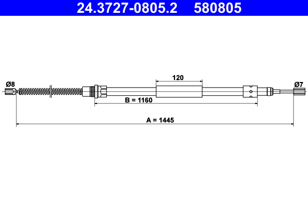 Handremkabel ATE 24.3727-0805.2