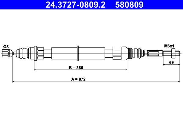 Handremkabel ATE 24.3727-0809.2