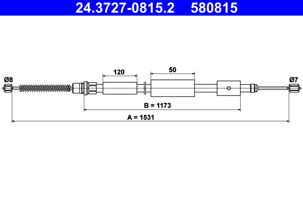 Handremkabel ATE 24.3727-0815.2