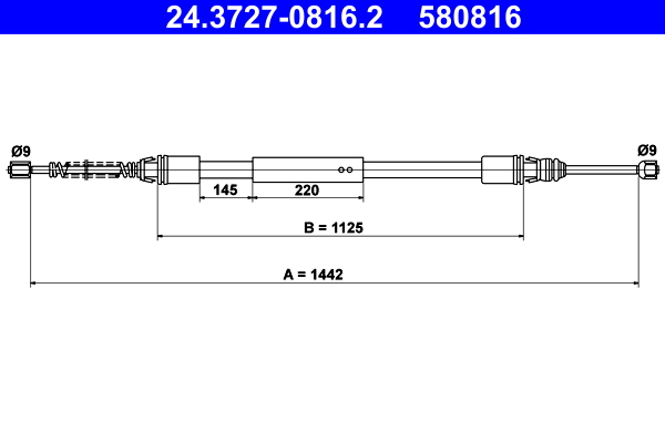 Handremkabel ATE 24.3727-0816.2