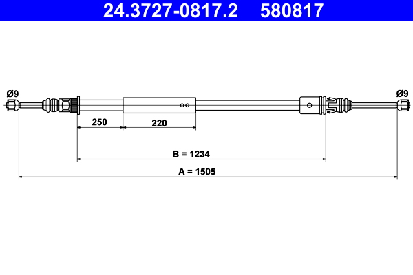 Handremkabel ATE 24.3727-0817.2