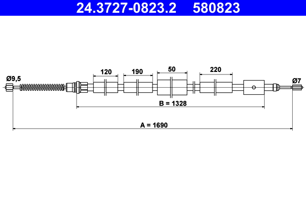 Handremkabel ATE 24.3727-0823.2