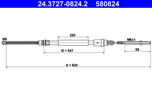 Handremkabel ATE 24.3727-0824.2
