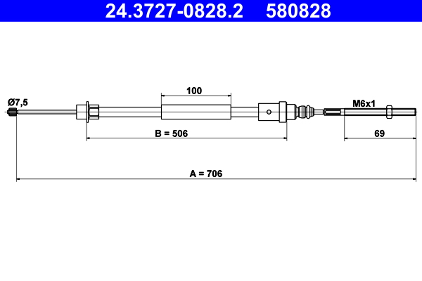 Handremkabel ATE 24.3727-0828.2