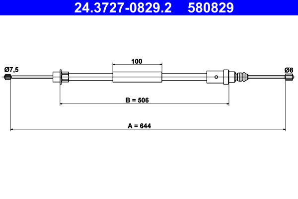 Handremkabel ATE 24.3727-0829.2