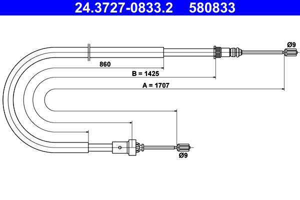 Handremkabel ATE 24.3727-0833.2