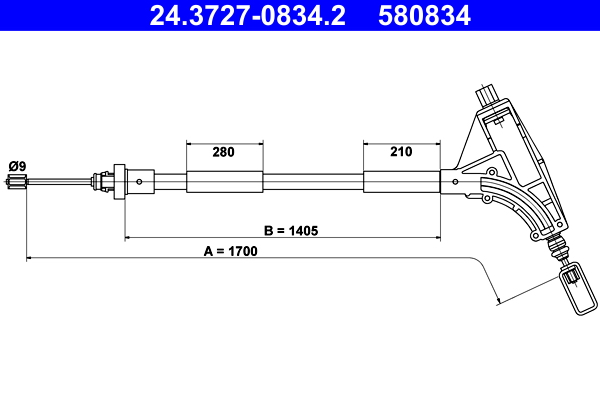 Handremkabel ATE 24.3727-0834.2
