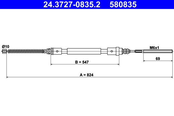 Handremkabel ATE 24.3727-0835.2