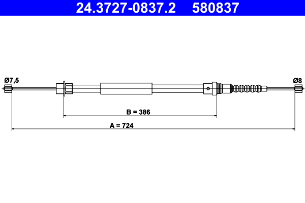 Handremkabel ATE 24.3727-0837.2