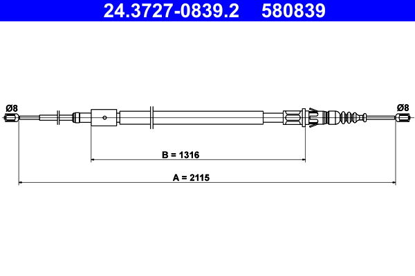 Handremkabel ATE 24.3727-0839.2