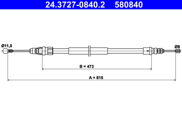 Handremkabel ATE 24.3727-0840.2