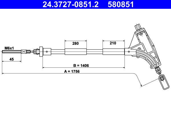 Handremkabel ATE 24.3727-0851.2