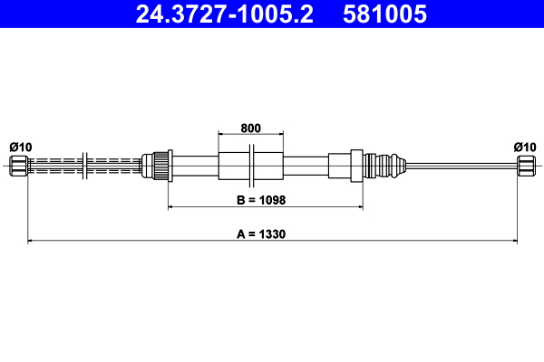 Handremkabel ATE 24.3727-1005.2