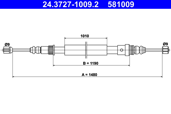 Handremkabel ATE 24.3727-1009.2