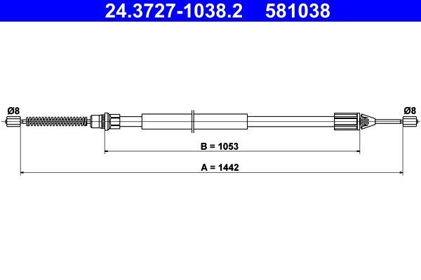 Handremkabel ATE 24.3727-1038.2