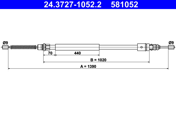 Handremkabel ATE 24.3727-1052.2